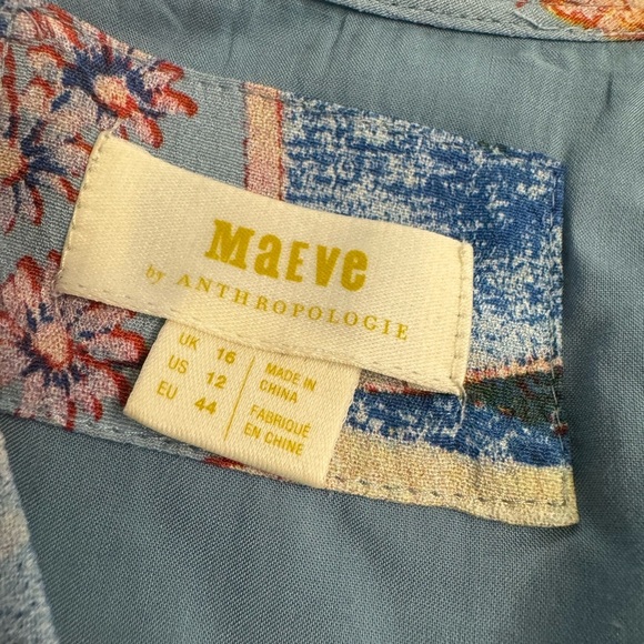 Anthropologie Blue Floral Mini Dress - Picture 6 of 7